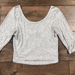 Heathered Gray Ribbed Crop Top